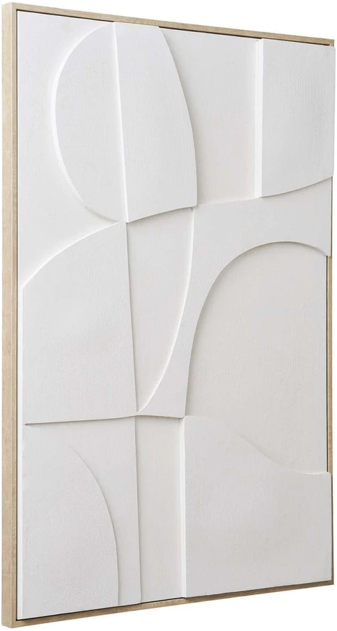 House Nordic Sienos dekoras, Madeline reljefas, 60x90 cm, Balta