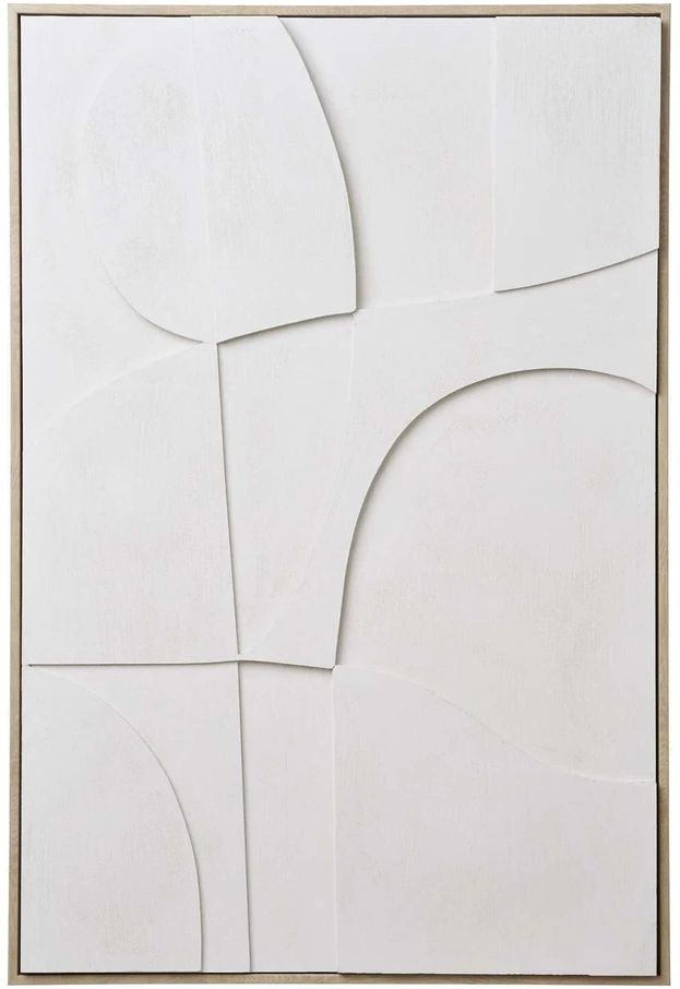 House Nordic Sienos dekoras, Madeline reljefas, 60x90 cm, Balta
