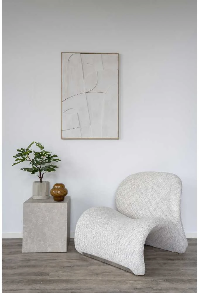 House Nordic Sienos dekoras, Madeline reljefas, 60x90 cm, Balta