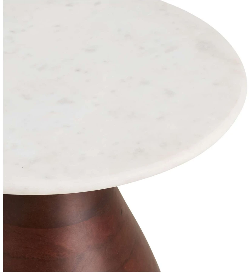 House Nordic Šoninis staliukas, 40x40x41 cm, baltas, rudas, mango mediena