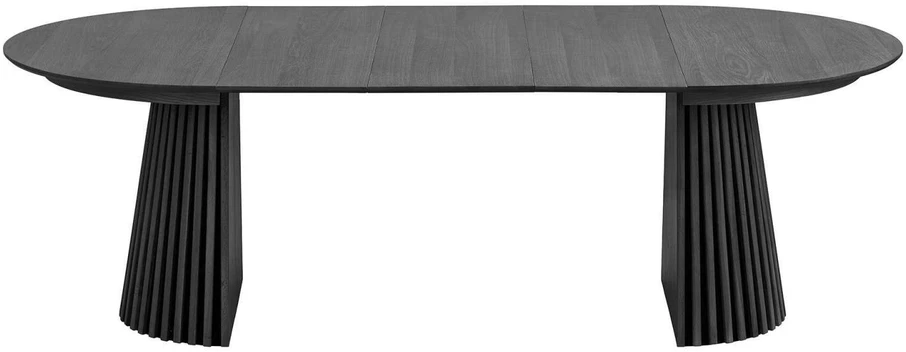 House Nordic Valgomojo stalas 120x120-160-200-240x75 cm juodos ąžuolo faneruotės