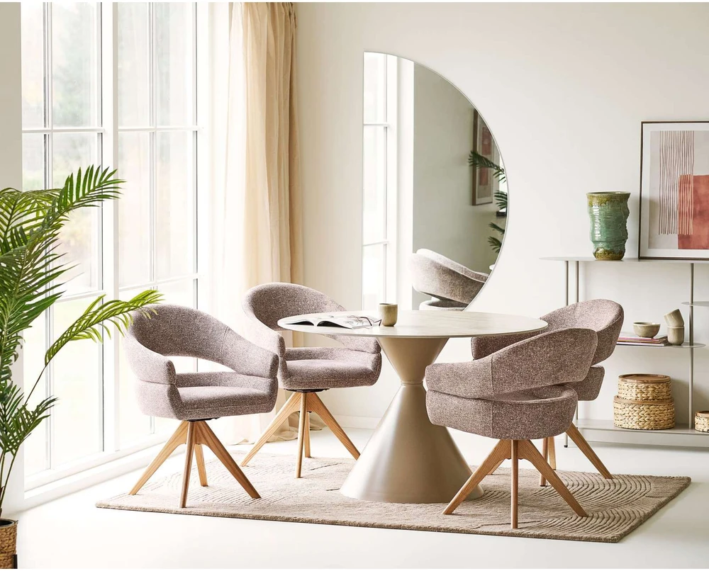 House Nordic Valgomojo stalas 120x120x76 cm smėlio
