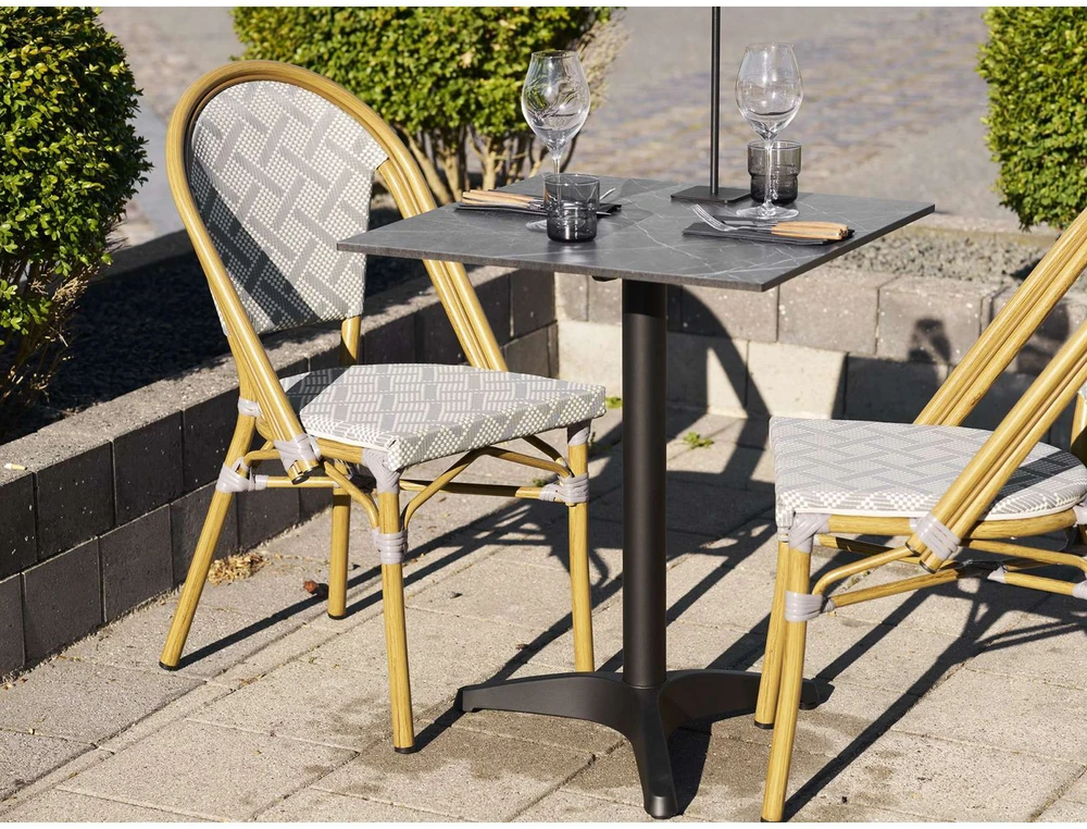 House Nordic Valgomojo stalas 60x60x73 cm pilkas bistro stalas aliuminis