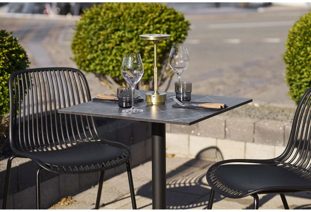 House Nordic Valgomojo stalas 60x60x73 cm pilkas bistro stalas aliuminis