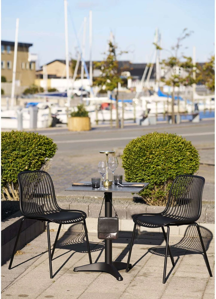 House Nordic Valgomojo stalas 60x60x73 cm pilkas bistro stalas aliuminis