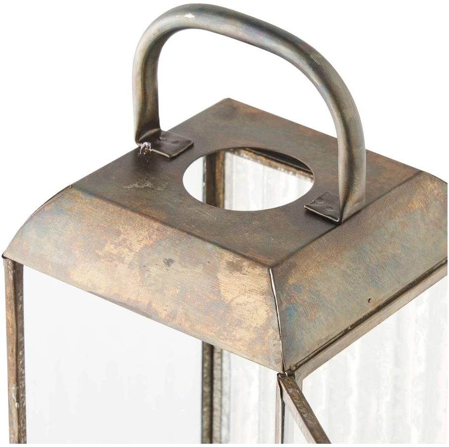House Nordic Žibintas, 12x12x60 cm, žalvaris, stiklas, metalas