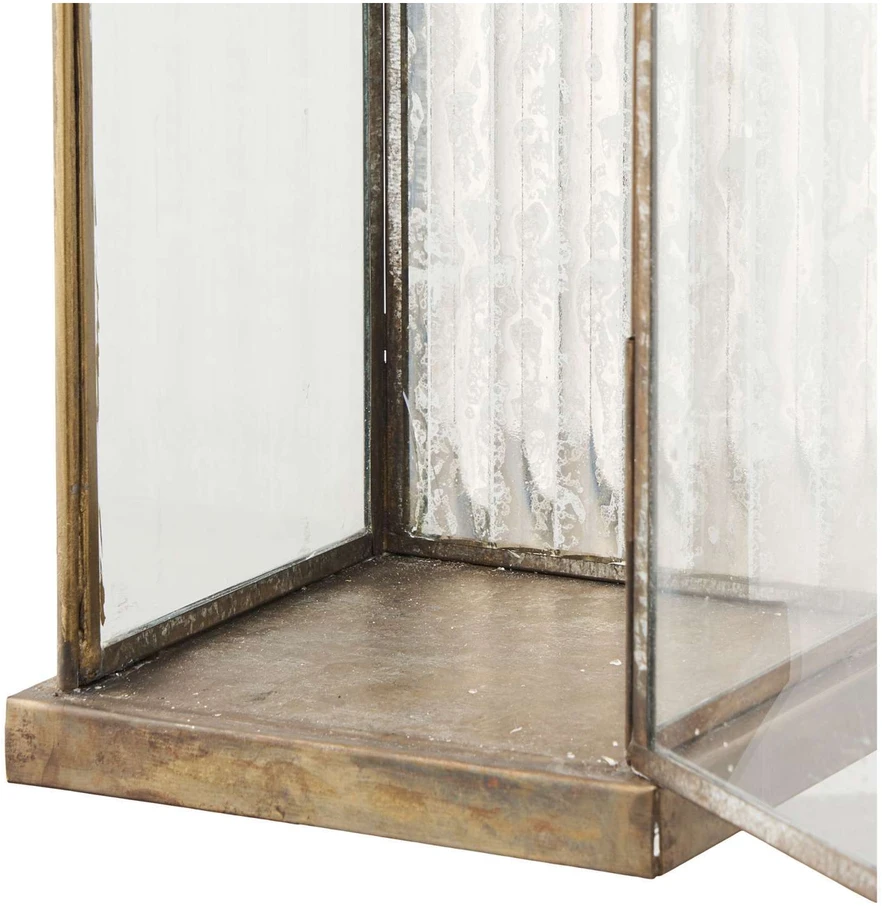 House Nordic Žibintas, 12x12x60 cm, žalvaris, stiklas, metalas