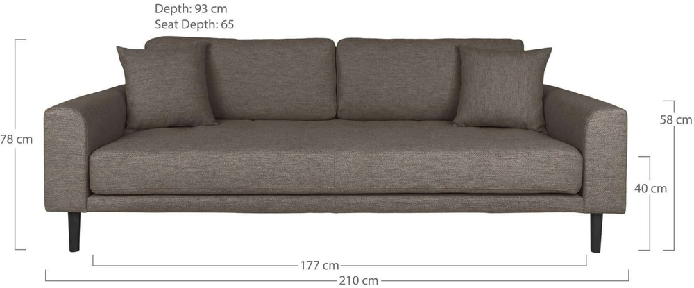 House Sofa, Lido, ruda spalvos, pušis