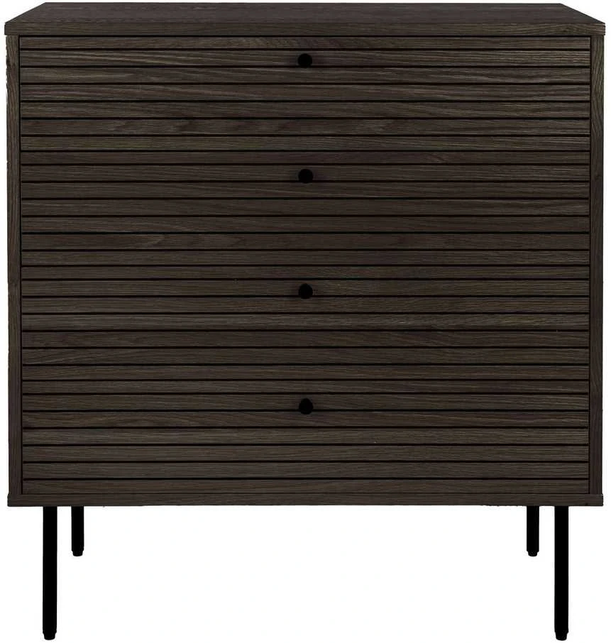 House Spinta, Kyoto, 80x40x85 cm, Švelnus ąžuolo furniravimas, Rūkytas, Juodas
