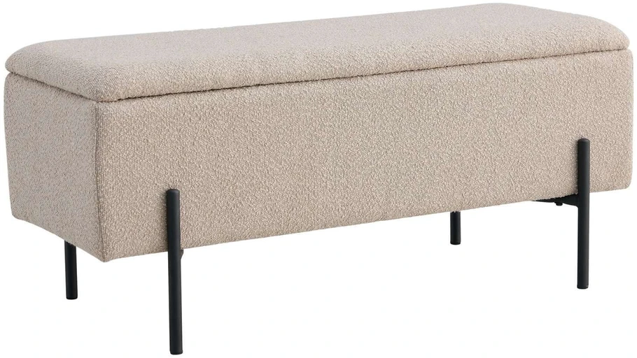 House Elegantiškas minkštasuolis su daiktų laikymo funkcija, kreminis.