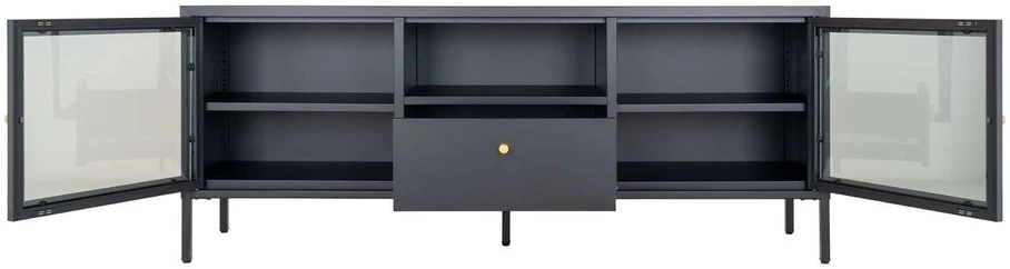 TV staliukas House Televizoriaus staliukas, Dalby, 150x35x60 cm, Juoda