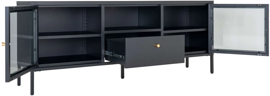 TV staliukas House Televizoriaus staliukas, Dalby, 150x35x60 cm, Juoda