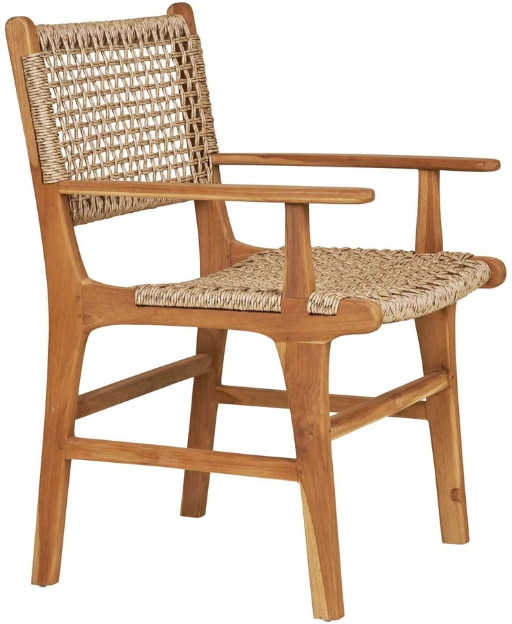 House Valgomojo kėdė, Derby su rankenėlėmis, Teak/Polirotangas, Natūrali
