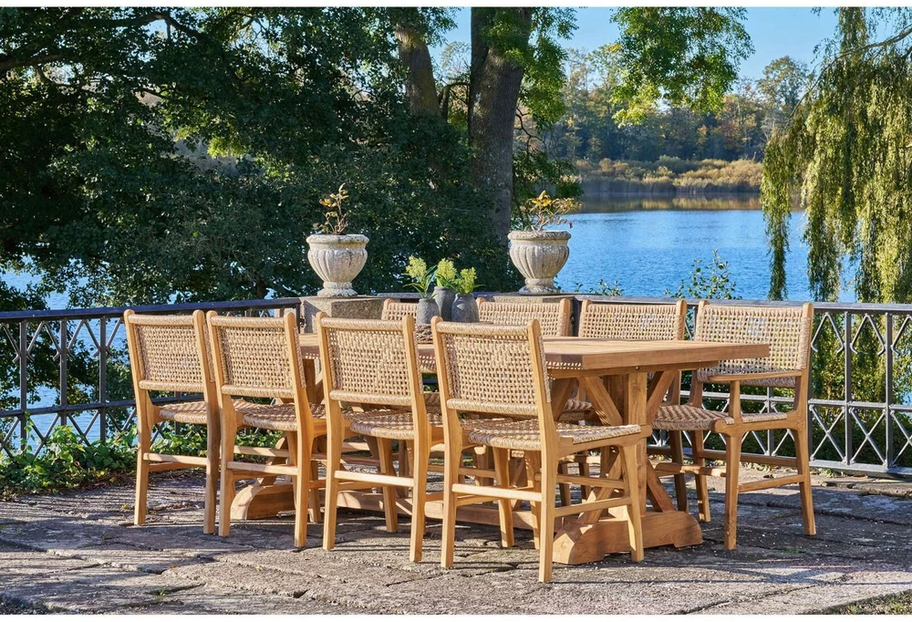 House Valgomojo kėdė, Derby su rankenėlėmis, Teak/Polirotangas, Natūrali