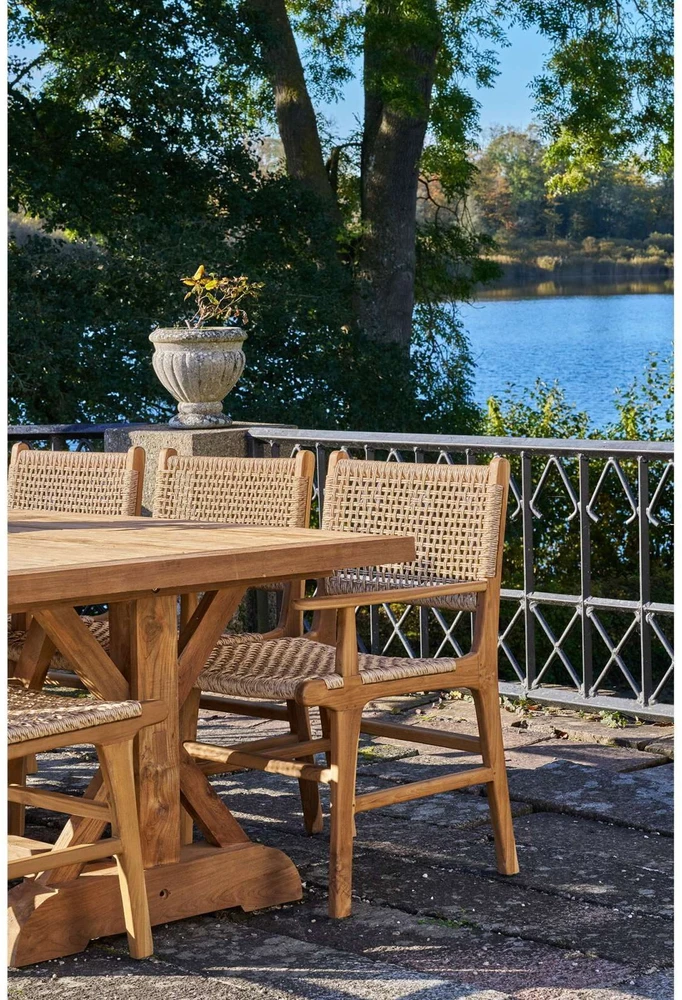 House Valgomojo kėdė, Derby su rankenėlėmis, Teak/Polirotangas, Natūrali
