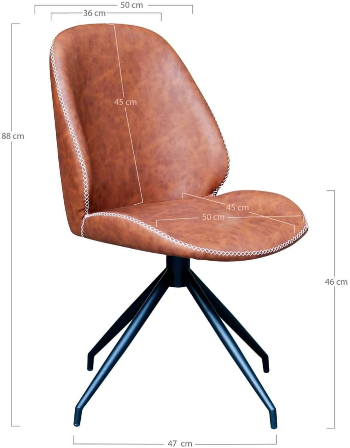 House Valgomojo kėdė, Monte Carlo su sukamu pagrindu, Vintage ruda x Juoda