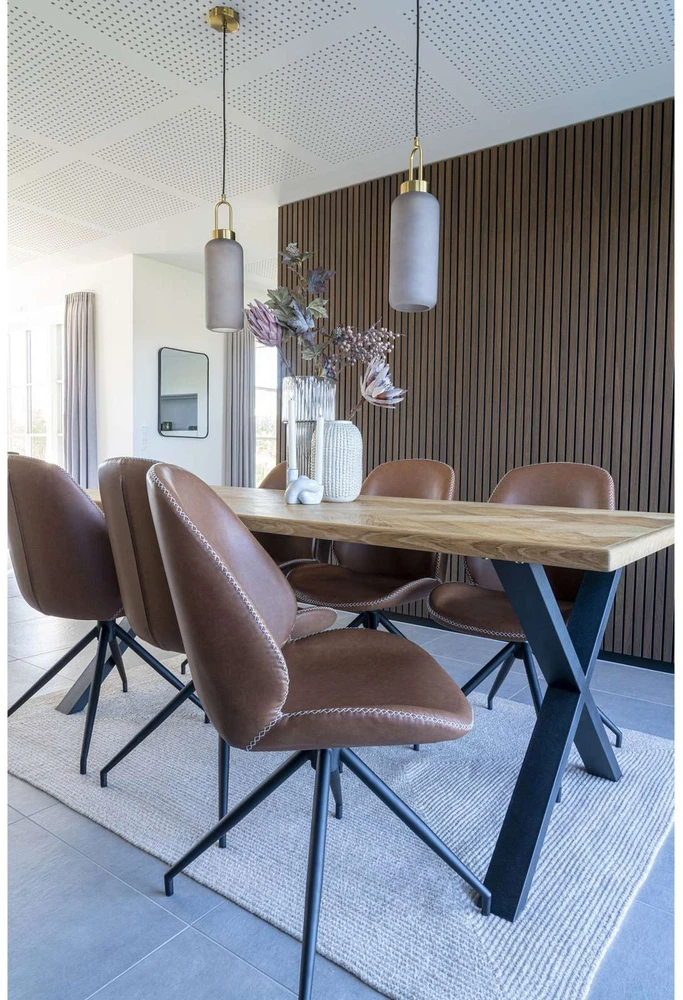 House Valgomojo kėdė, Monte Carlo su sukamu pagrindu, Vintage ruda x Juoda