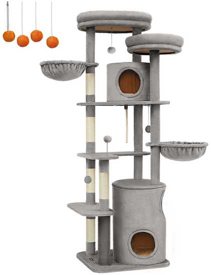 Songmics Feandrea Draskyklė didelė 196 cm aukščio su didelėmis platformomis šviesiai pilka