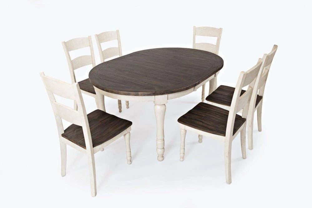 Išplečiamas stalas, Avola, 122-167 cm, Antikinė balti, Ruda