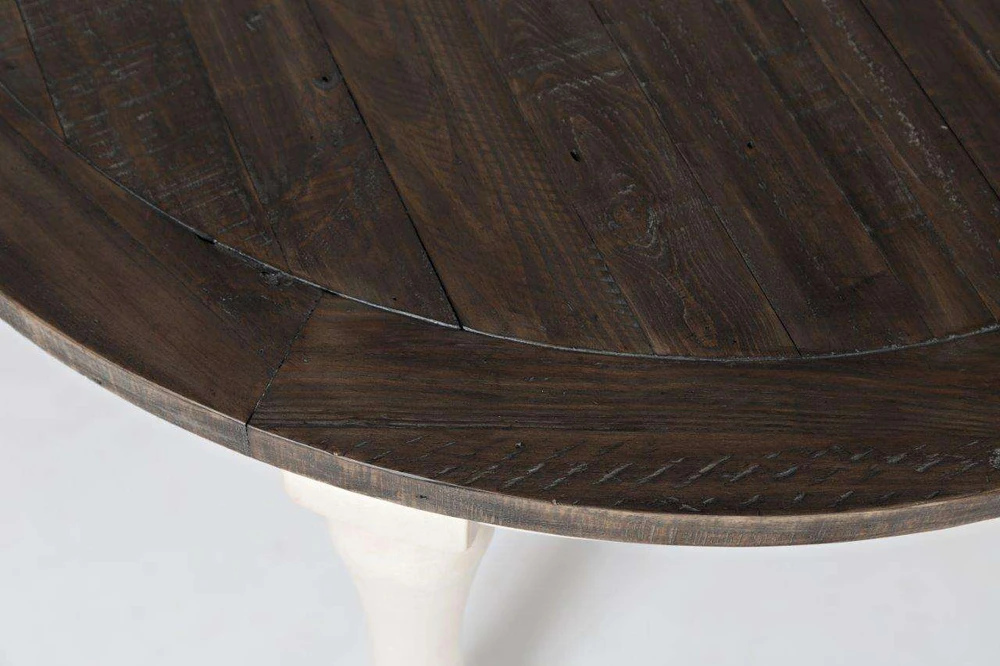 Išplečiamas stalas, Avola, 122-167 cm, Antikinė balti, Ruda