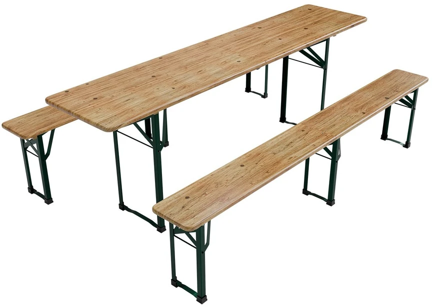 Juskys Alaus stalo komplektas Passau, 3 dalių, 220 cm, natūralus