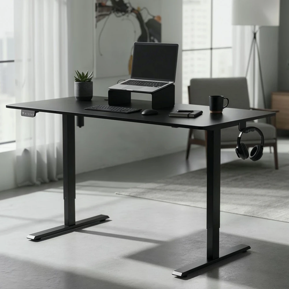 Juskys Aukščio reguliuojamas stalas Homestar Office Stand 140x60 cm juodas