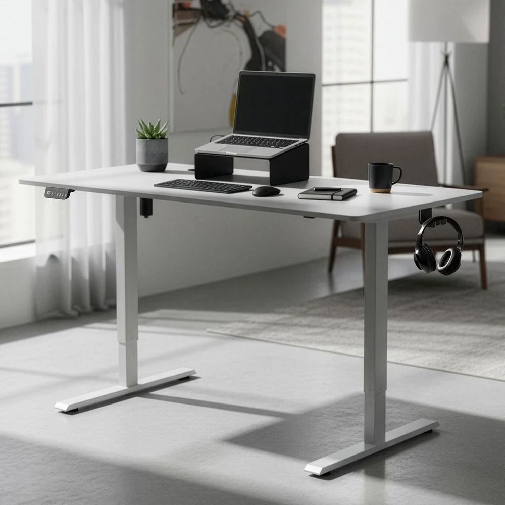 Juskys Aukščio reguliuojamas stalas Homestar Office Stand 140x60 cm baltas