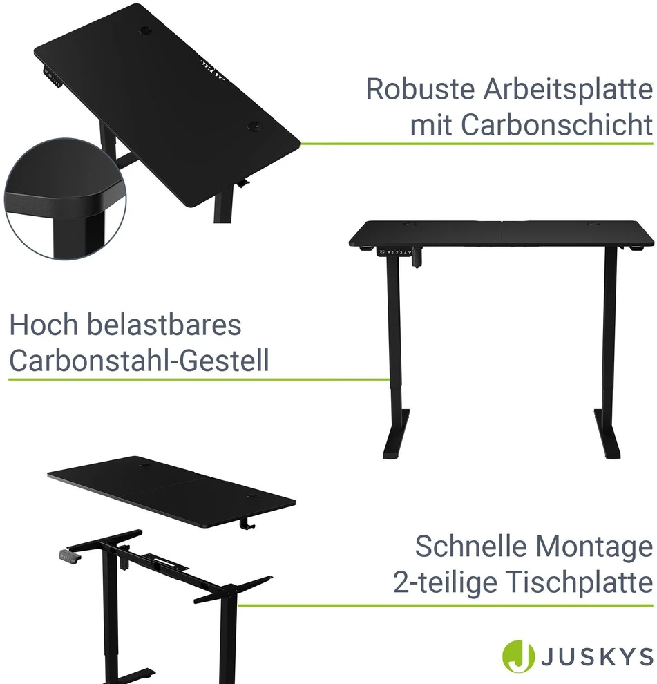 Juskys Aukščio reguliuojamas stalas Homestar Office Stand 120x60 cm juodas
