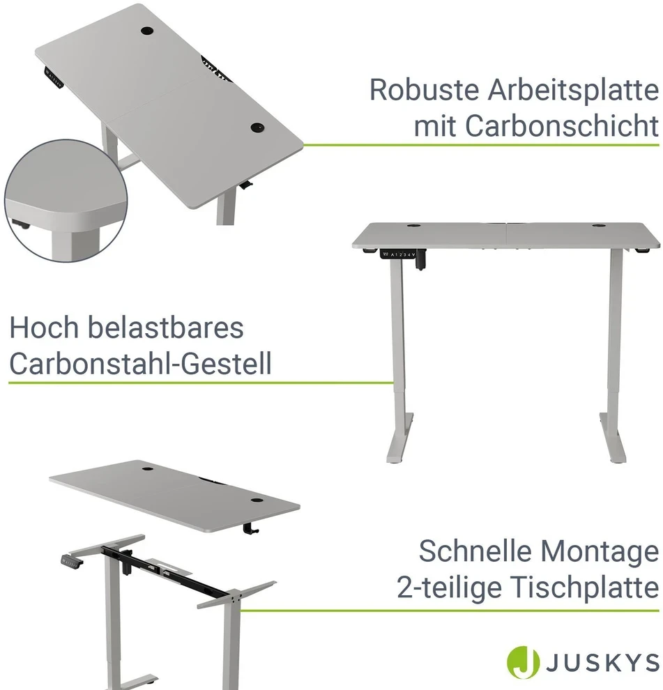 Juskys Aukščio reguliuojamas stalas Homestar Office Stand 120x60x72-117 cm baltas