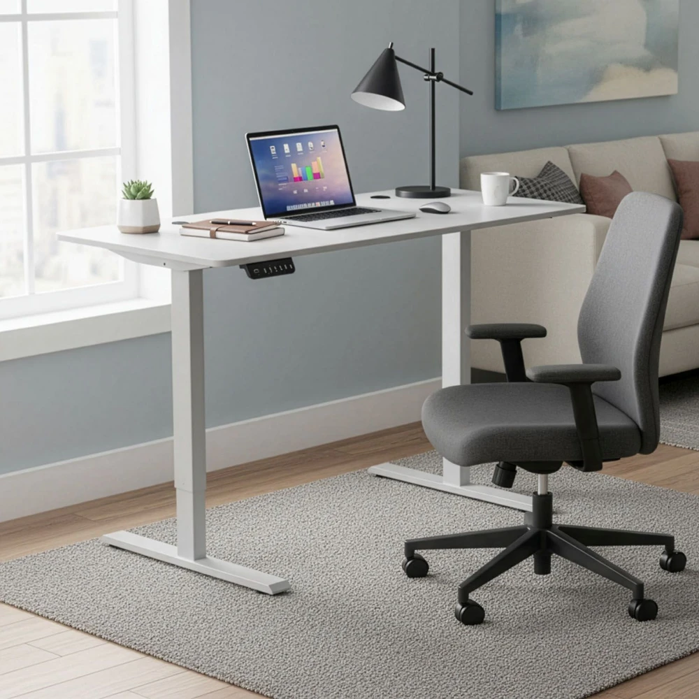 Juskys Aukščio reguliuojamas stalas Homestar Office Stand 120x60x72-117 cm baltas