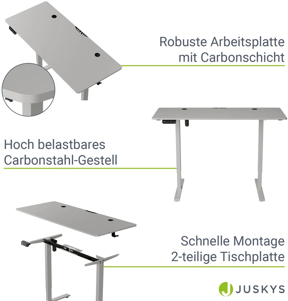 Juskys Aukščio reguliuojamas stalas Homestar Office Stand 140x60 cm baltas