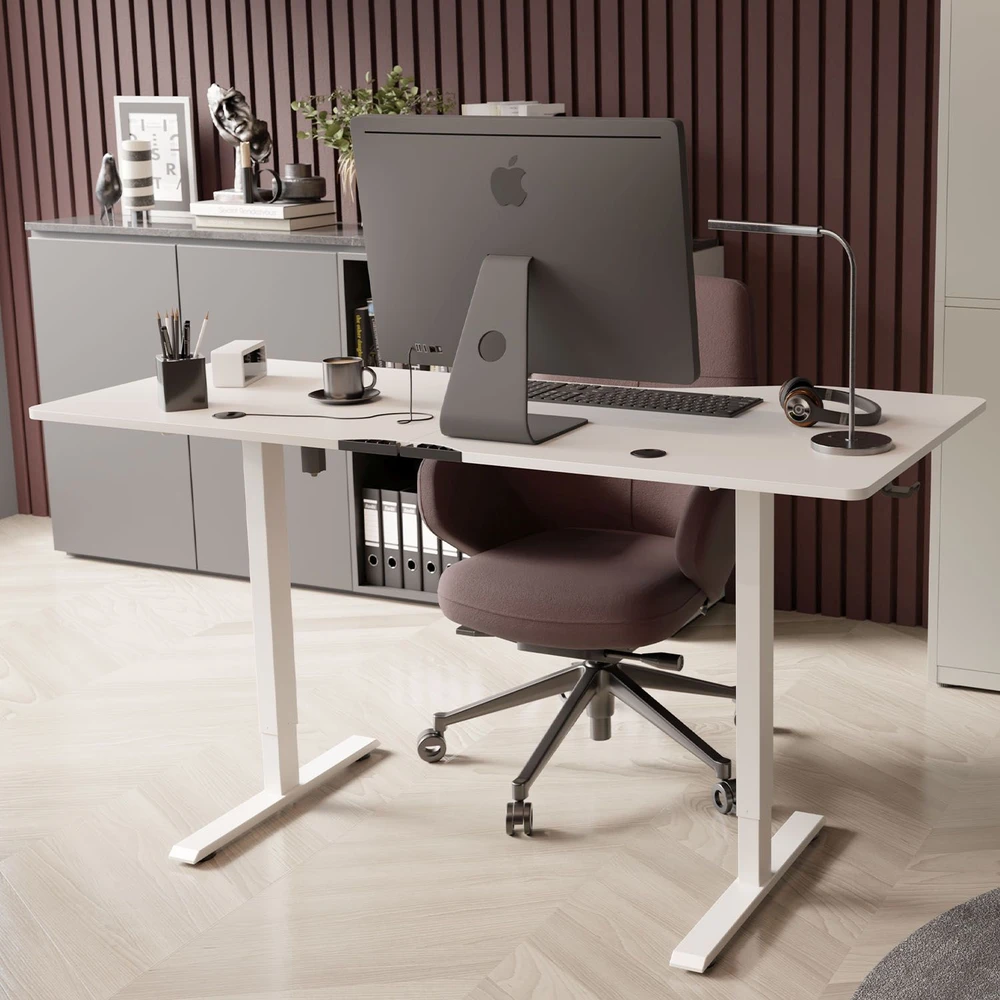 Juskys Aukščio reguliuojamas stalas Homestar Office Stand 160x75 cm baltas