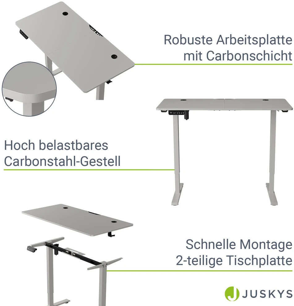 Juskys Aukščio reguliuojamas stalas Homestar Office Stand 120x60x72-117 cm baltas