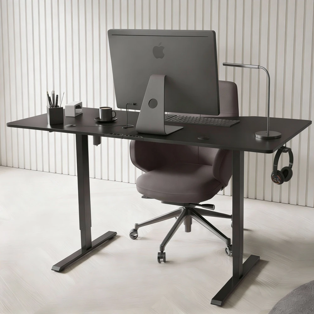 Juskys Aukščio reguliuojamas stalas Homestar Office Stand 160x75 cm juodas