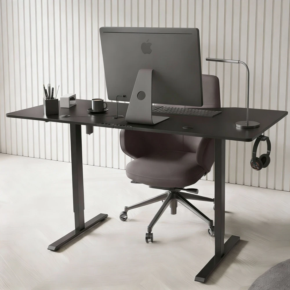 Juskys Aukščio reguliuojamas stalas Homestar Office Stand 160x75 cm juodas
