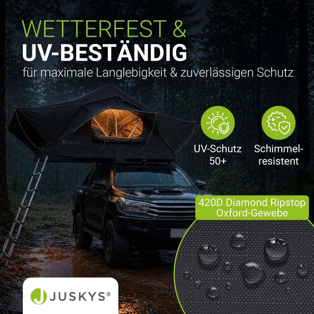 Juskys Automobilio stogo palapinė Lago 120x210 cm juoda/pilka