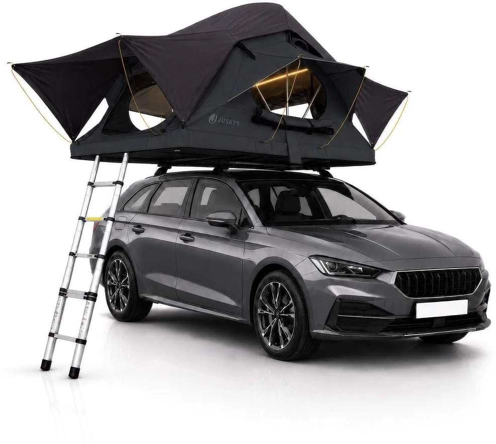 Juskys Automobilio stogo palapinė Lago 120x210 cm juoda/pilka
