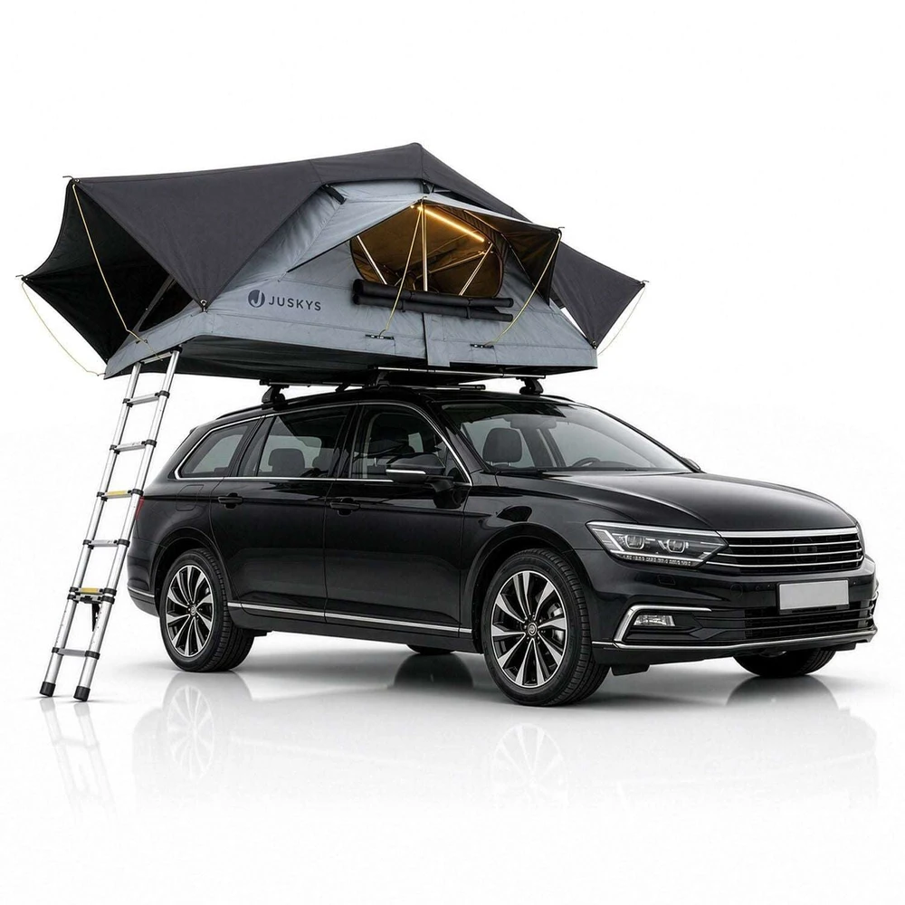 Juskys Automobilio stogo palapinė Lago 140x240 cm juoda/pilka