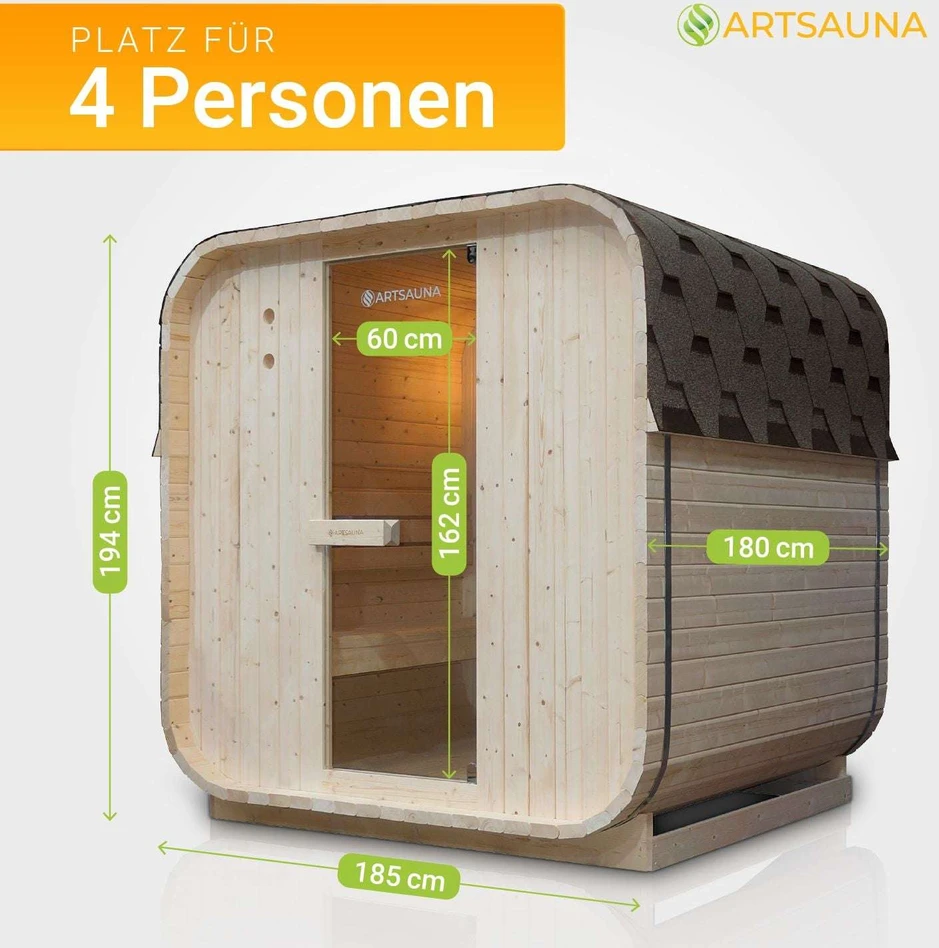 Juskys Barrel pirtis Nolvik L 120x128x194 cm natūrali