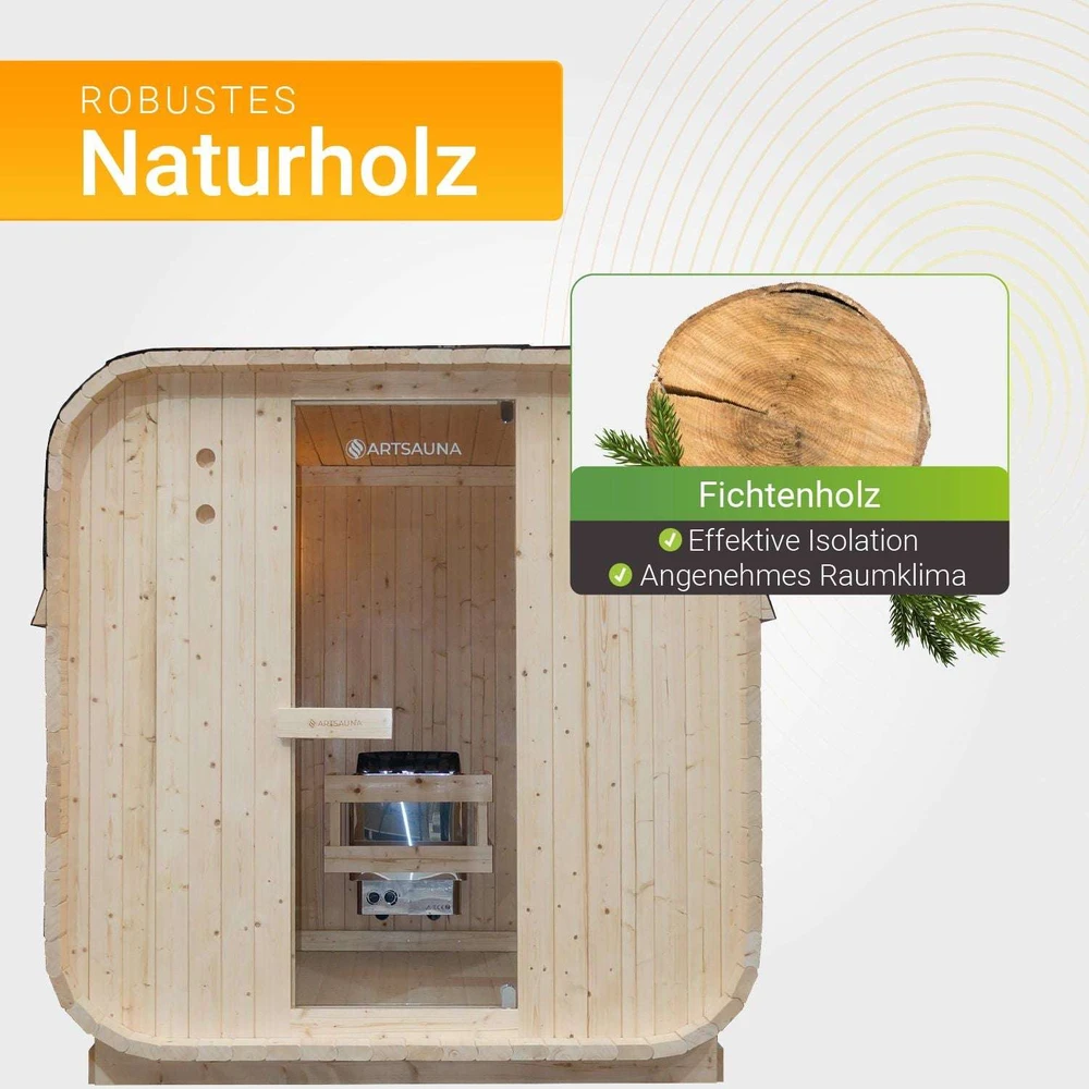 Juskys Barrel pirtis Nolvik L 120x128x194 cm natūrali