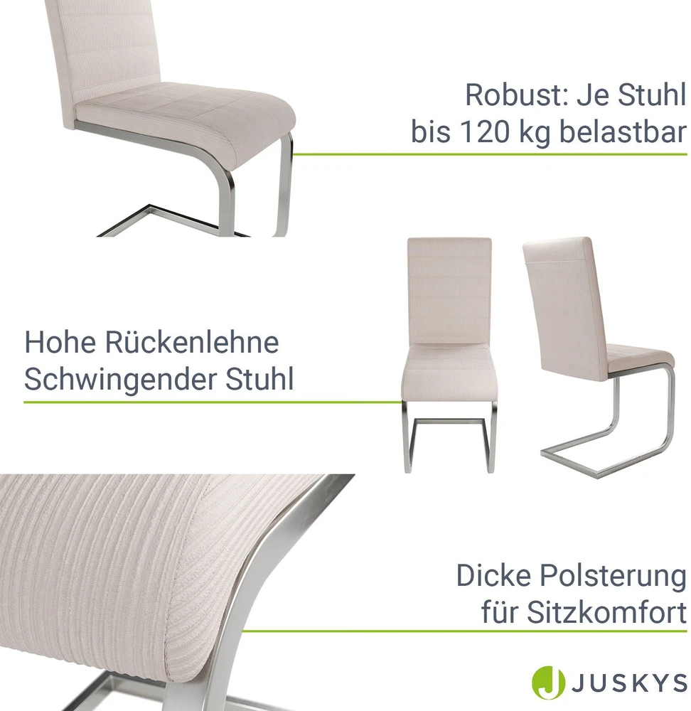 Juskys Bez Marki Cantilever kėdės Vegas 2 vnt. 41x52x101 cm smėlio spalvos