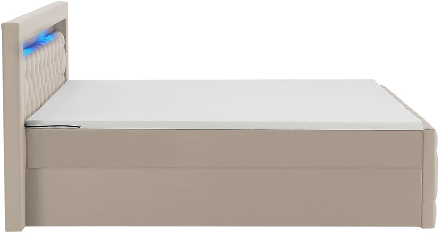 Juskys Dėžinės spyruoklinės lova Leona 180x200 cm smėlio spalvos