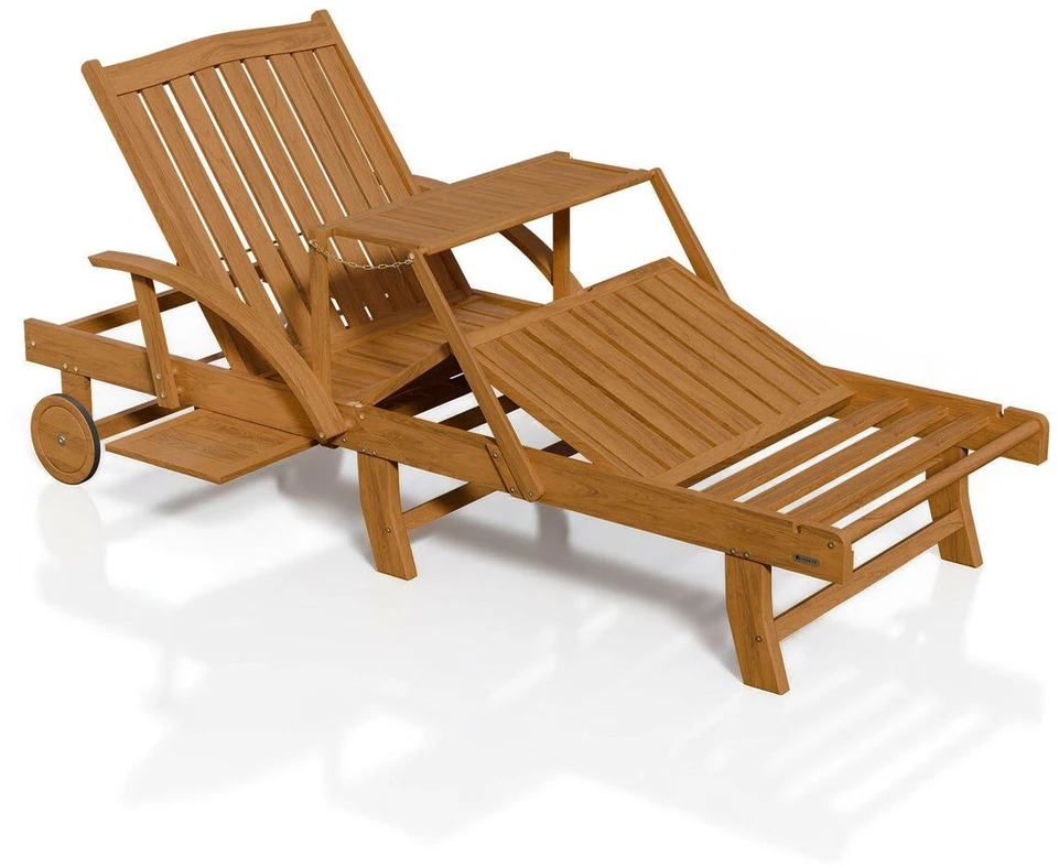 Juskys Gultas SunScape su ratukais ir staliuku 196x72,5x30 cm akacijos mediena