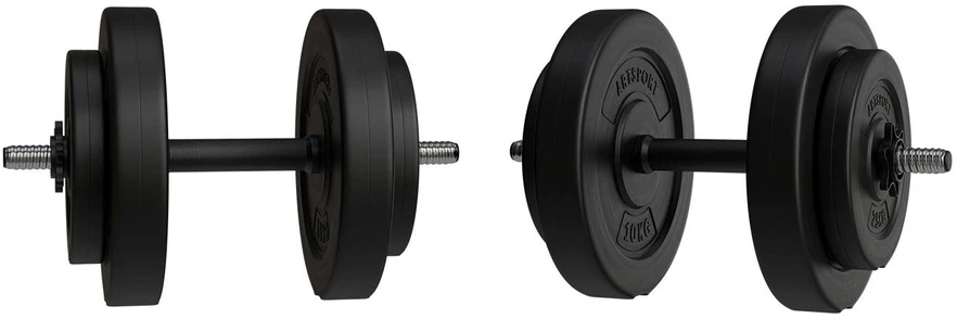 Juskys Hantelių rinkinys 3 viename 60 kg juoda/sidabrinė