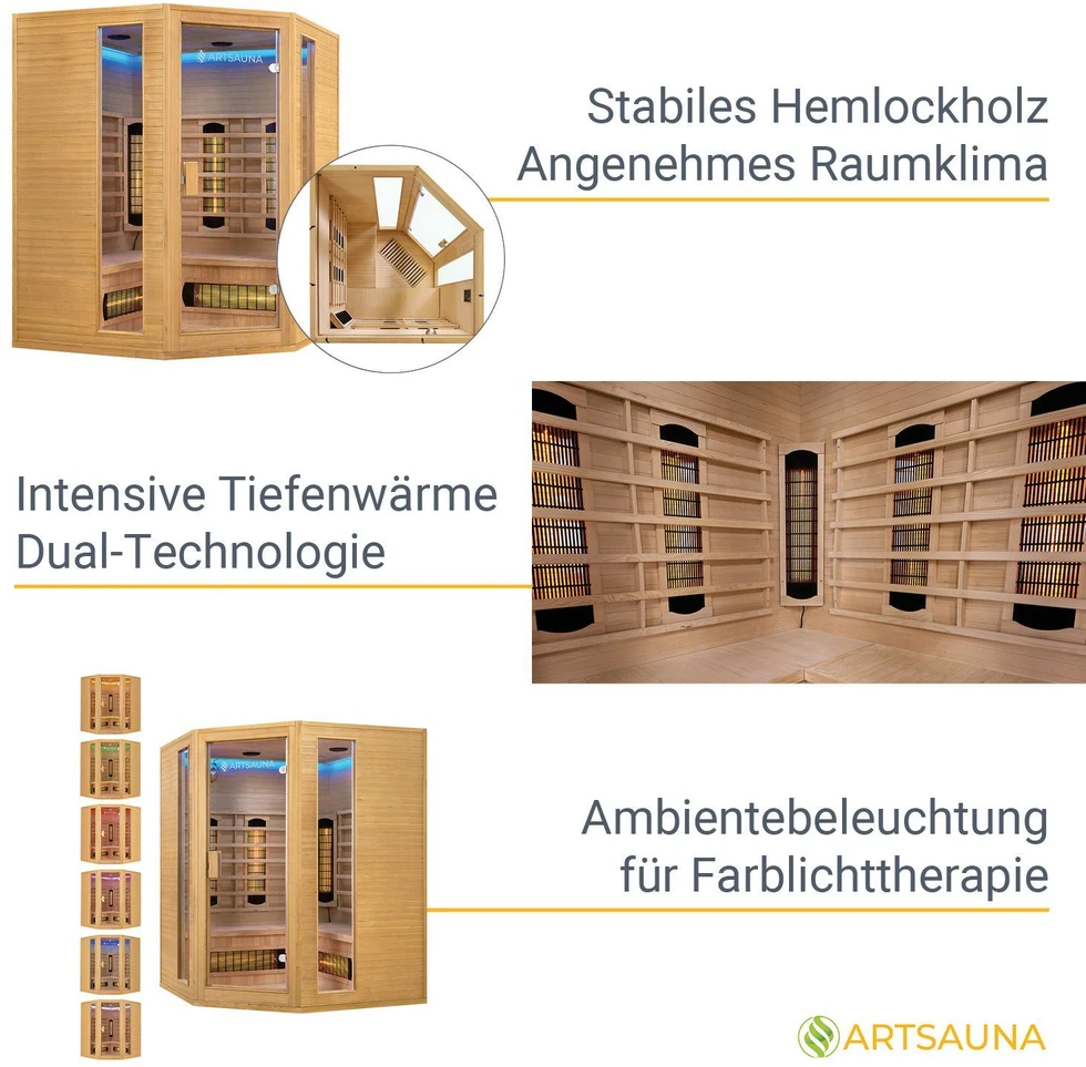 Juskys Infraraudonųjų spindulių kabina Nyborg E150V 150x150x190 cm maumedžio mediena