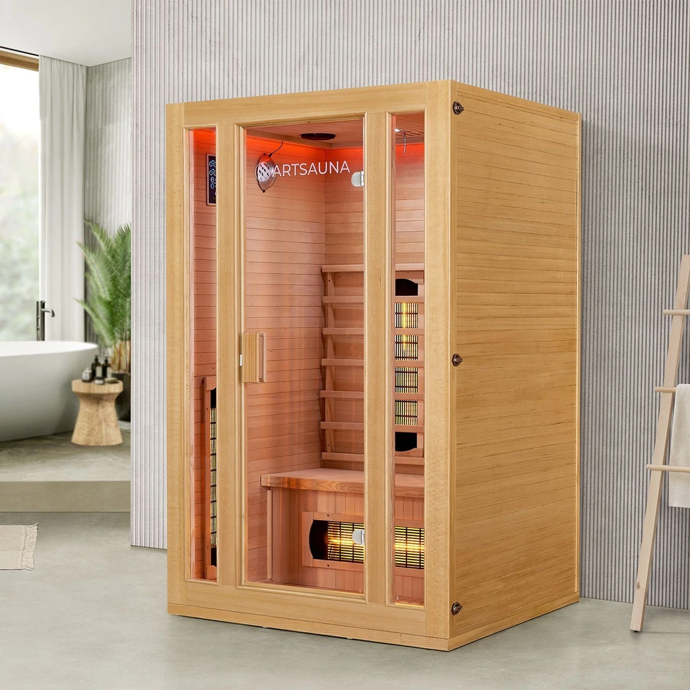 Juskys Infraraudonųjų spindulių kabina Nyborg S120V 120x105x190 cm maumedžio mediena