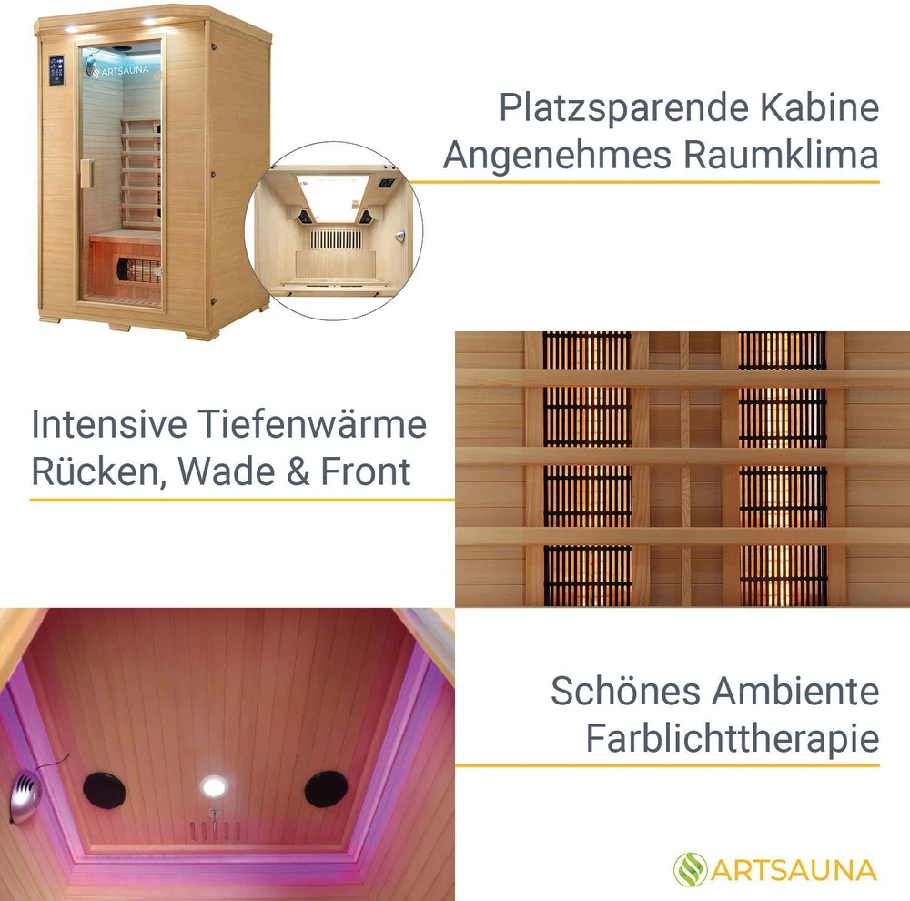 Juskys Infraraudonųjų spindulių kabina Oslo 120x100x190 cm juodalksnio mediena