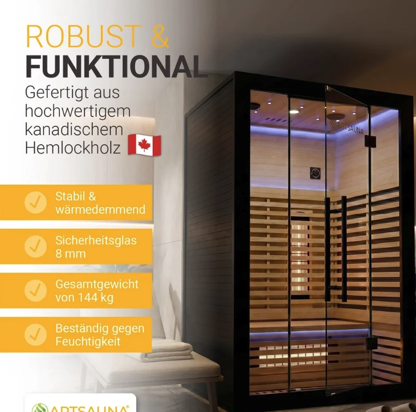 Juskys Infraraudonųjų spindulių kabina Trondheim120 2 asmenims juoda