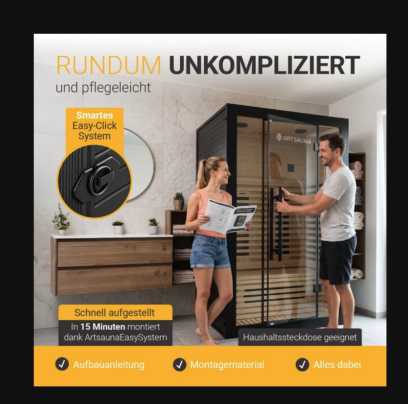 Juskys Infraraudonųjų spindulių kabina Trondheim120 2 asmenims juoda