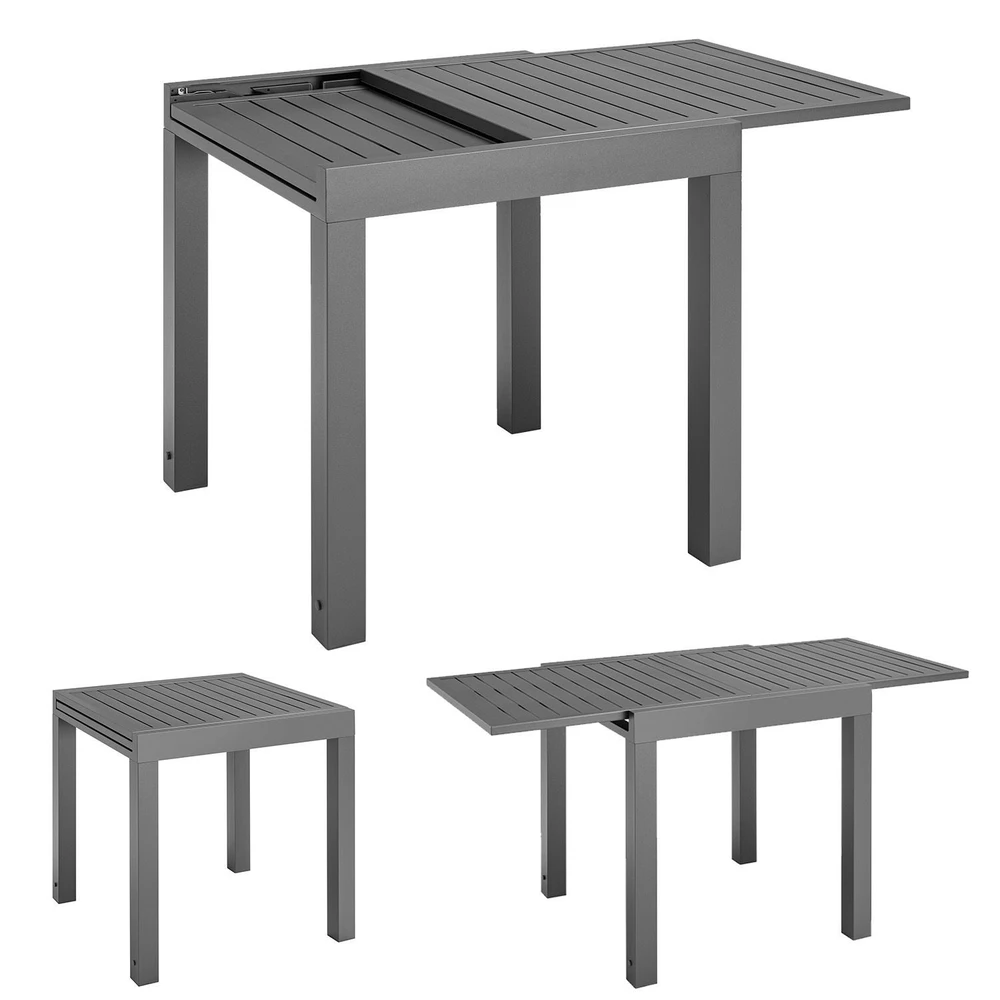 Juskys Išplečiamas sodo stalas Laki 70x70 cm antracito spalvos